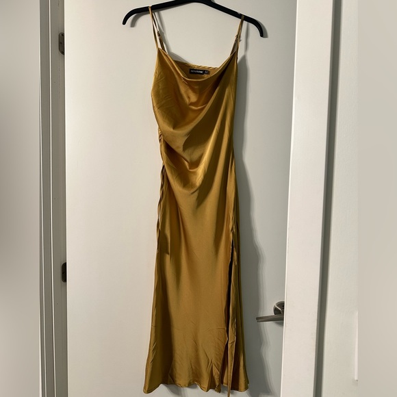 Satin Side Split Dress - Picture 2 of 4